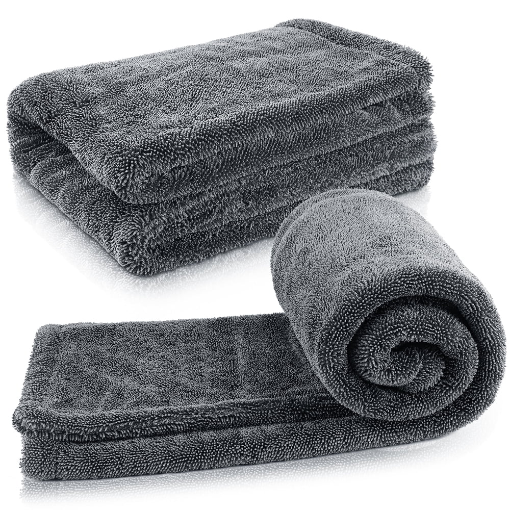 Twist-Loop Microfiber Car Drying Towel, 20 x 40 Inch 1200GSM Scratch-Free, Gray product photo