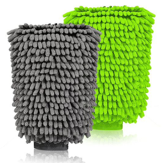 Chenille Microfiber Wash Mitt with Elastic Cuff, 2-Pack  product photo