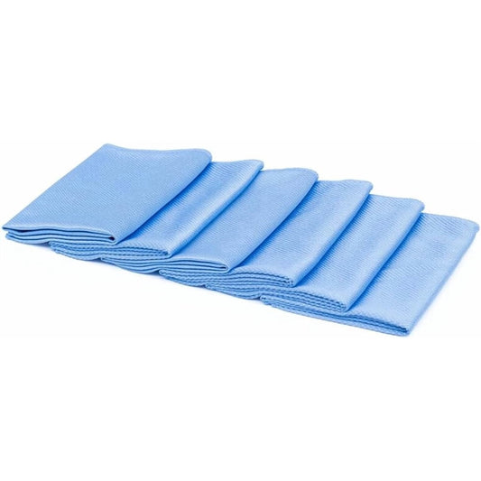 Diamond Weave Glass Cleaning Microfiber Towels, 12-Pack 16 x 16 Inch Streak-Free, Blue  product photo