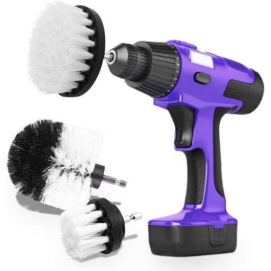 Drill-Powered Wheel and Tire Brush Attachment Set, 4-Piece Rotary Cleaning Kit  product photo
