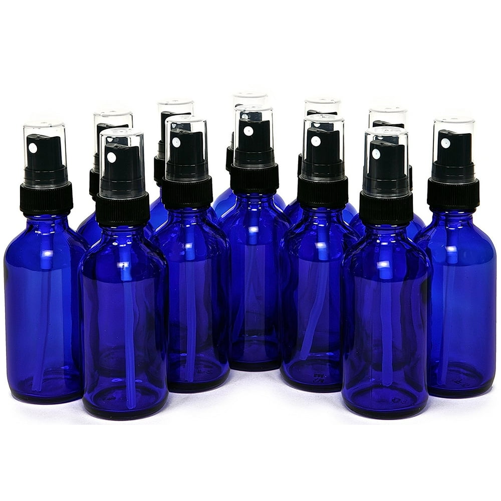 Empty Cobalt Blue Glass Spray Bottles, 8oz 2-Pack Fine Mist Detailing Trigger  product photo