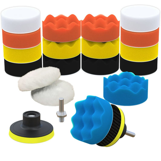 Foam Polishing Pad Variety Kit 5in, 6-Pack Cutting Polishing Finishing Hand Pads for Auto  product photo