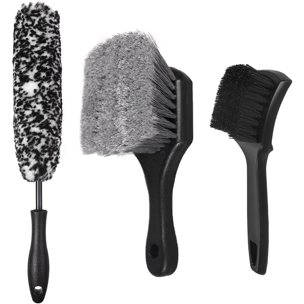 Leather & Upholstery Detailing Brush Set, 3-Piece Soft Horsehair Brushes for Car Seats and Carpet Crevices 3-Piece product photo