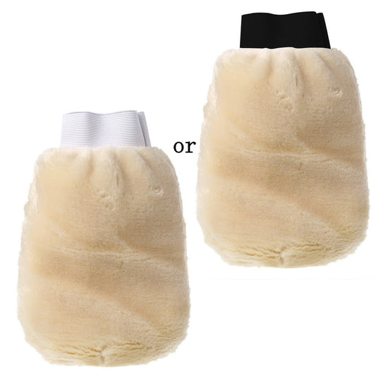 Genuine Merino Lambswool Car Wash Mitt, Soft Sheepskin Pile Scratch-Free Washing Glove  product photo