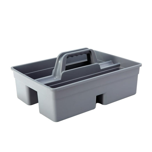 Portable Detailing Caddy Tool Tray, Plastic Garage Tote with Center Handle and Divided Compartments for Brushes and Bottles  product photo