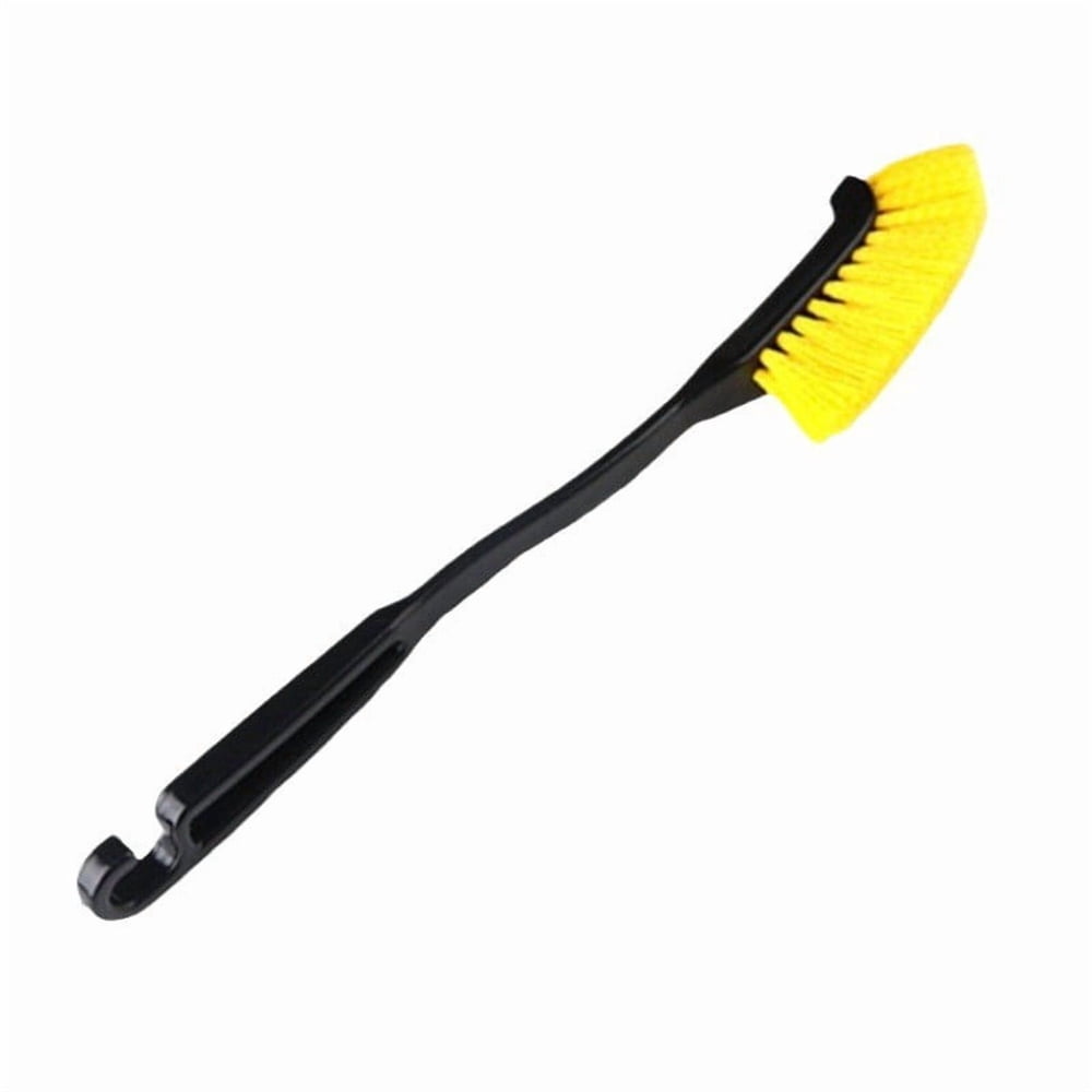 Stiff Bristle Tire Scrub Brush with Ergonomic Grip Handle, Heavy-Duty for Sidewall and Tread Cleaning  product photo