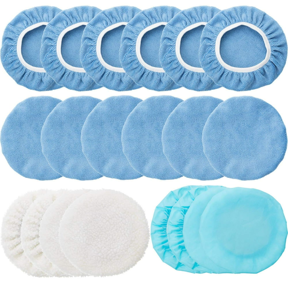 Hand Waxing & Polishing Applicator Kit, 16-Piece Foam Pad Microfiber Bonnet & Buffing Cloth Set 16-Piece Hand Kit product photo