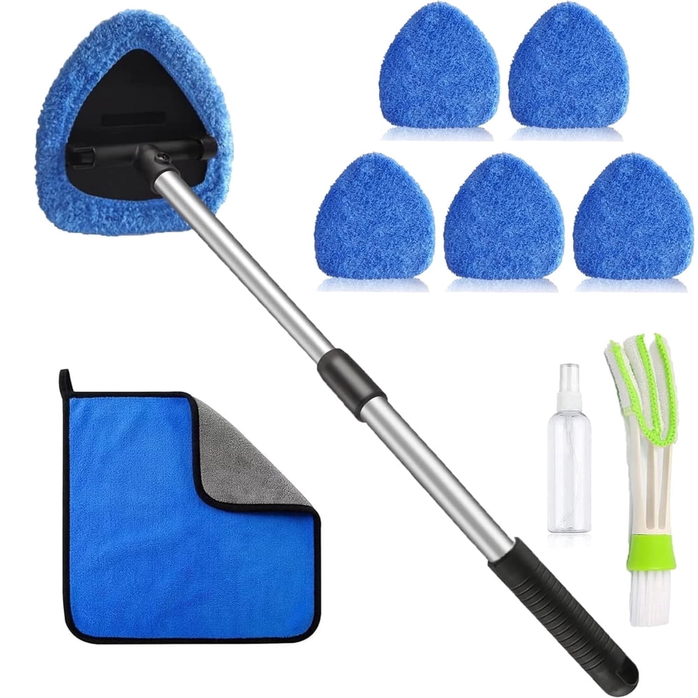 Windshield Cleaning Tool with Washable Microfiber Pads  product photo