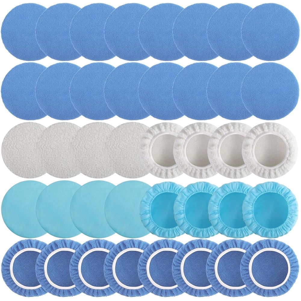 Wool Finishing Bonnet Pad 7in, 2-Pack Hook-and-Loop Hand Polish Buffer for Auto Paint 2-Pack product photo